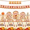 Thanksgiving Party Tableware Set - Plates, Tablecloth, Garland Banner, Cutlery - Serves 25 Guests